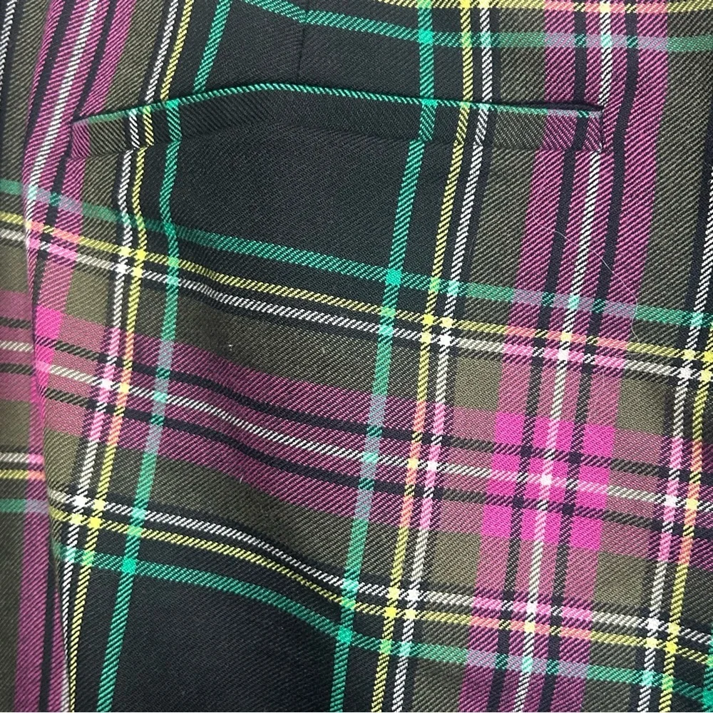 J.Crew Kate Pink Stewart Tartan Plaid Wool Blend Pants Women’s Size 20 Straight - Picture 8 of 9